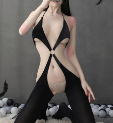 블랙 컷아웃 이머시브 스타킹